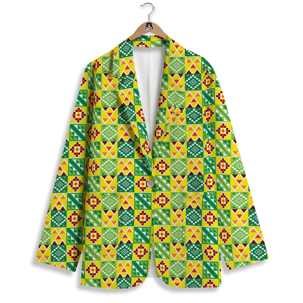 Kente Asante Print Pattern Women's Blazer-grizzshop