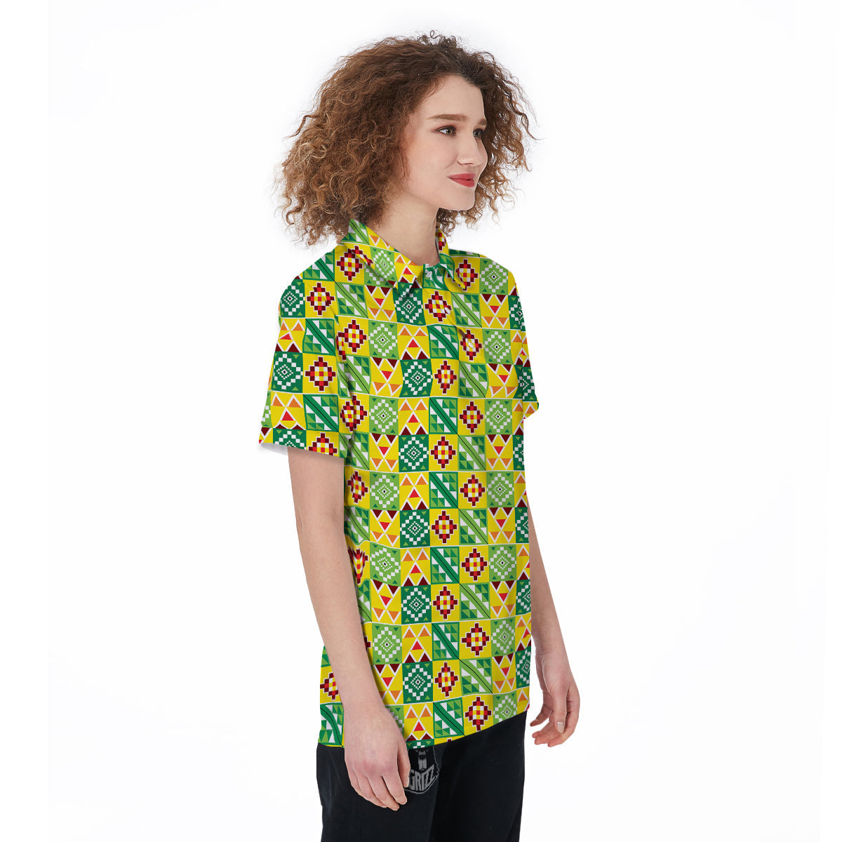 Kente Asante Print Pattern Women's Golf Shirts-grizzshop