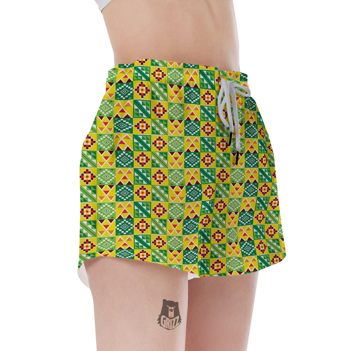 Kente Asante Print Pattern Women's Shorts-grizzshop