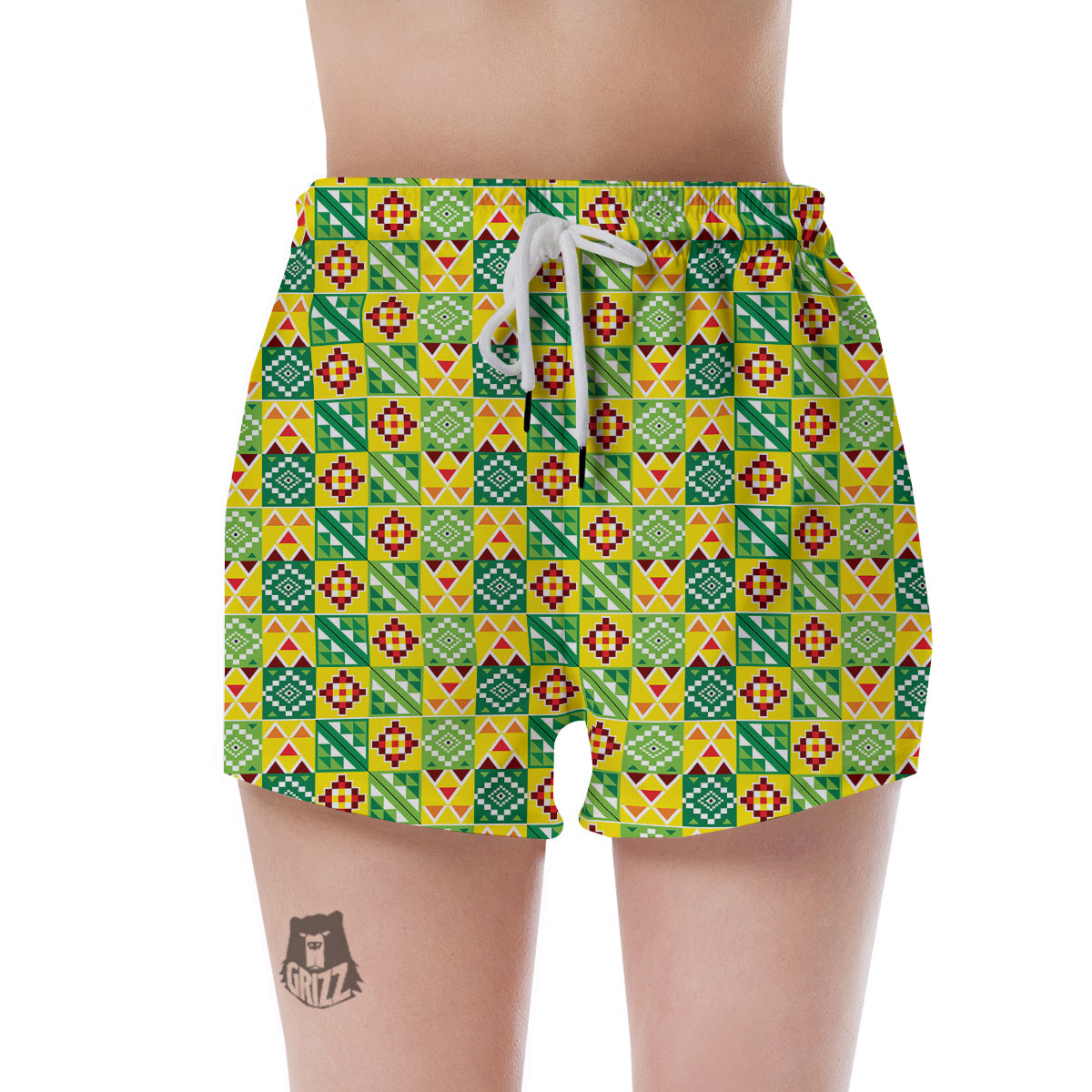 Kente Asante Print Pattern Women's Shorts-grizzshop