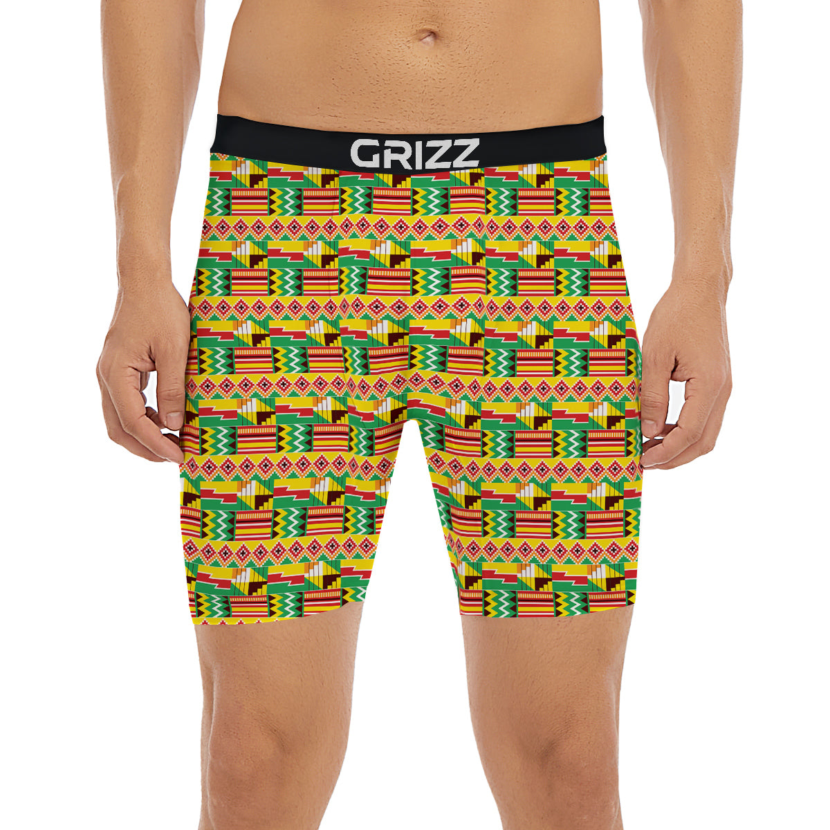 Kente Ashanti Print Pattern Boxer Briefs-grizzshop