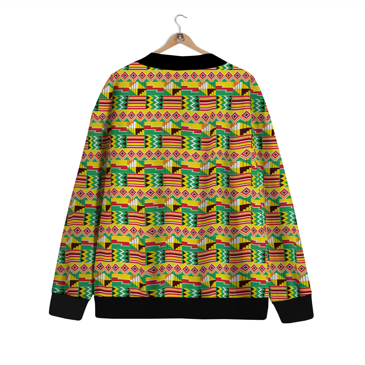 Kente Ashanti Print Pattern Cardigan-grizzshop