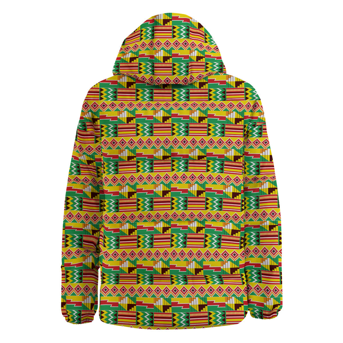 Kente Ashanti Print Pattern Down Jacket-grizzshop