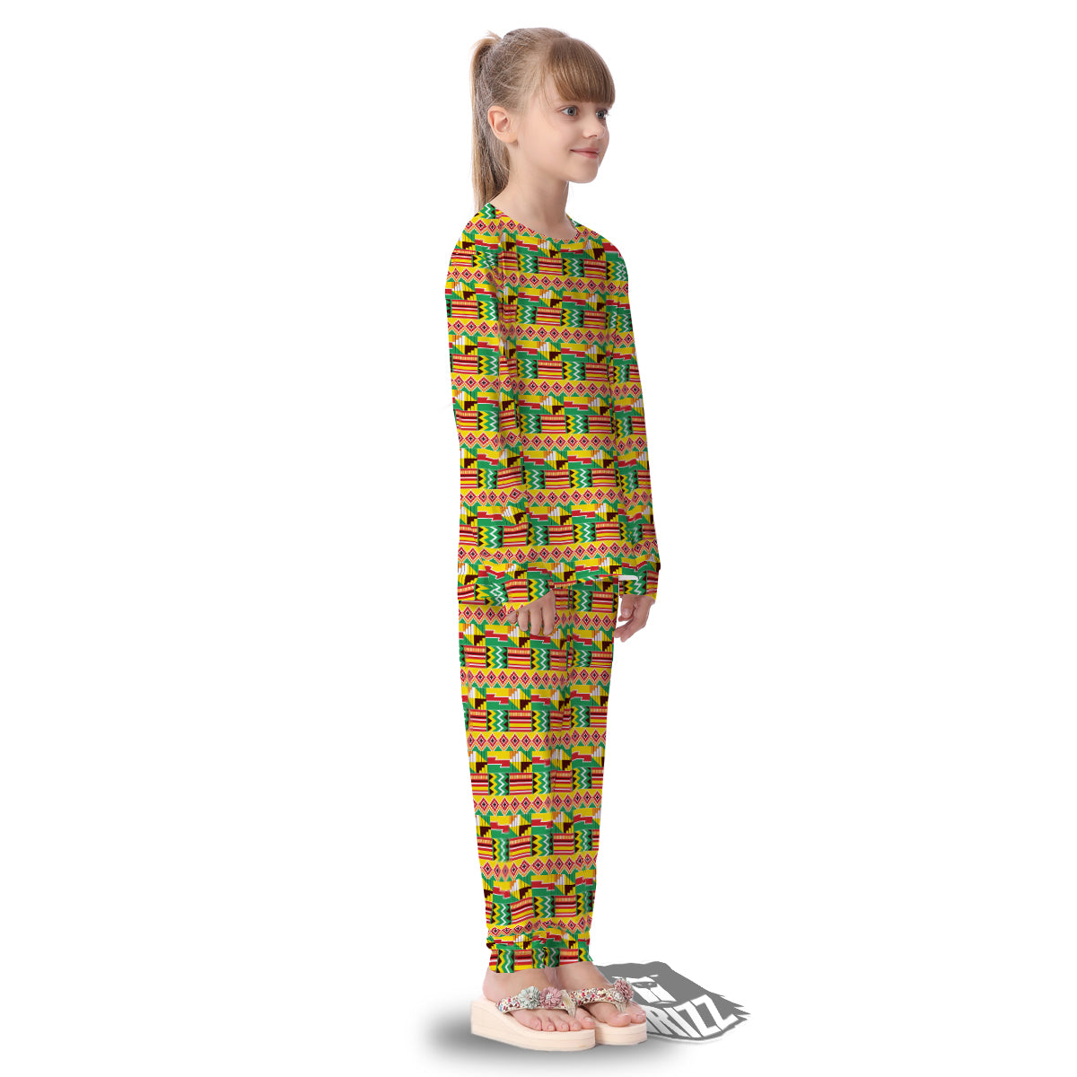 Kente Ashanti Print Pattern Kid's Pajamas-grizzshop
