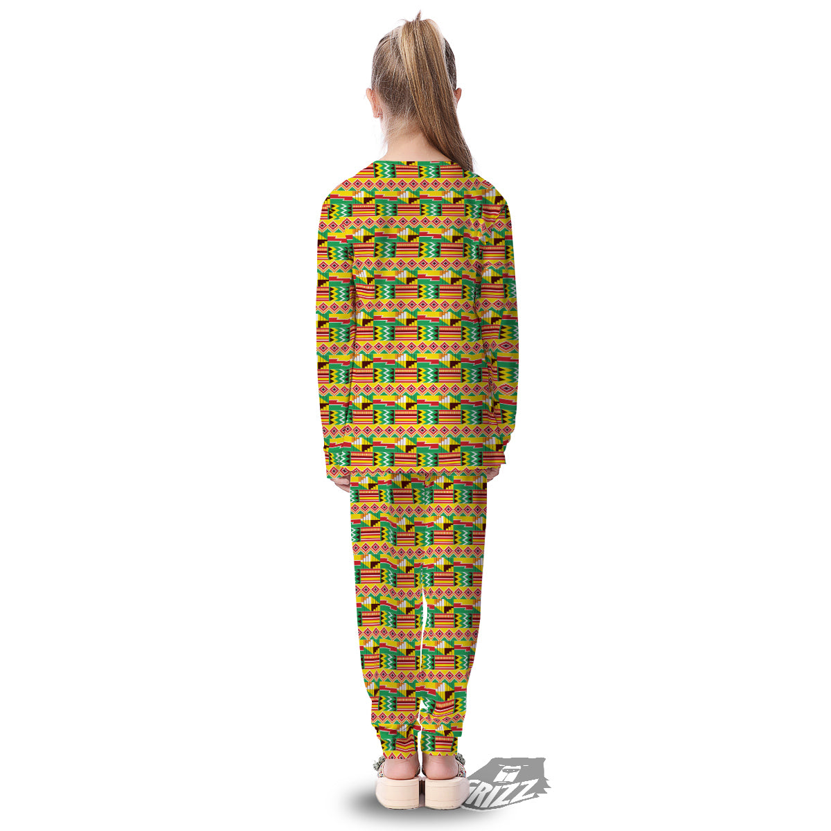 Kente Ashanti Print Pattern Kid's Pajamas-grizzshop