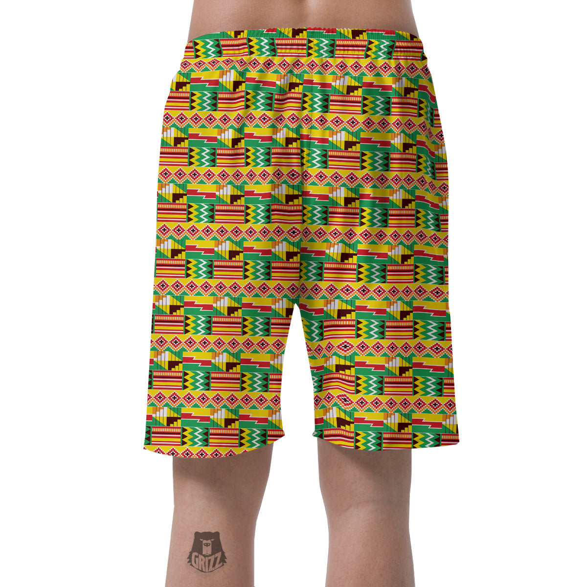 Kente Ashanti Print Pattern Men's Shorts-grizzshop