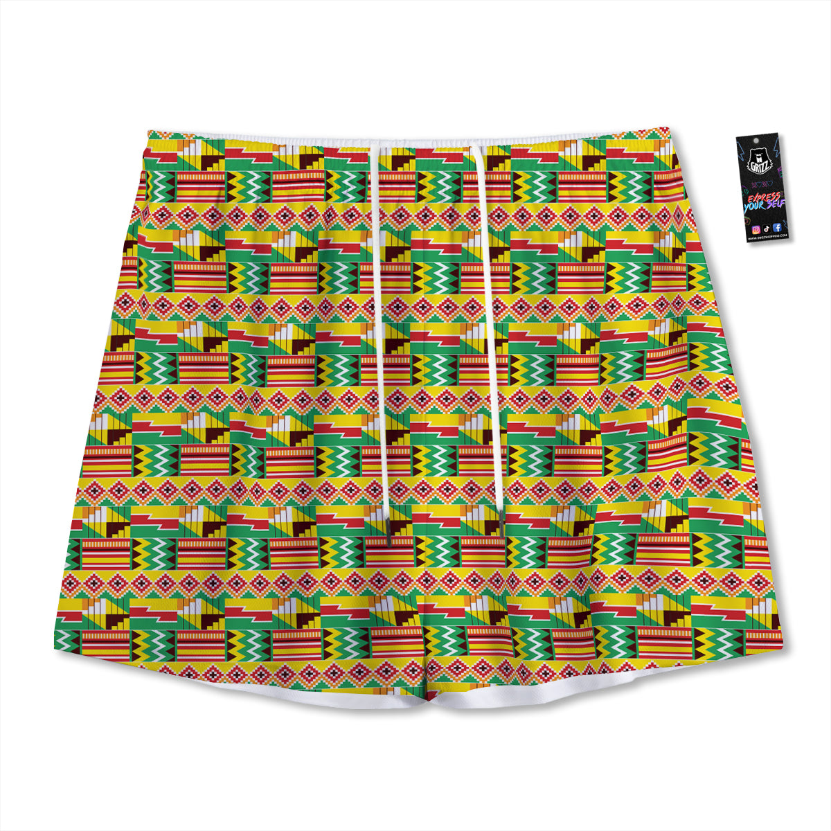 Macaron Print Pattern Mesh Shorts