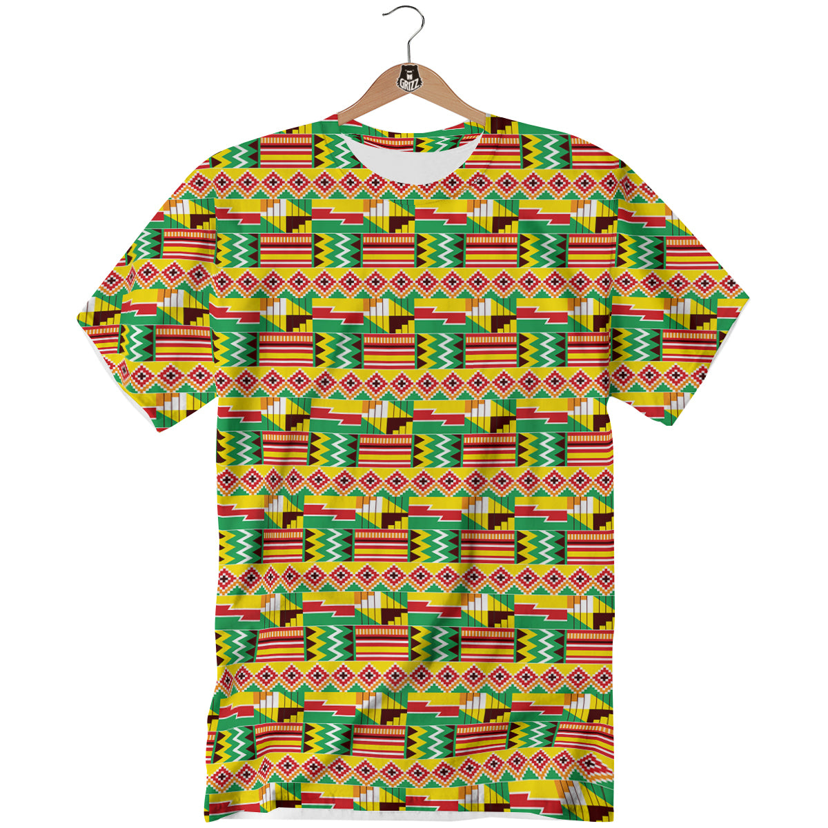 Kente Ashanti Print Pattern T-Shirt-grizzshop