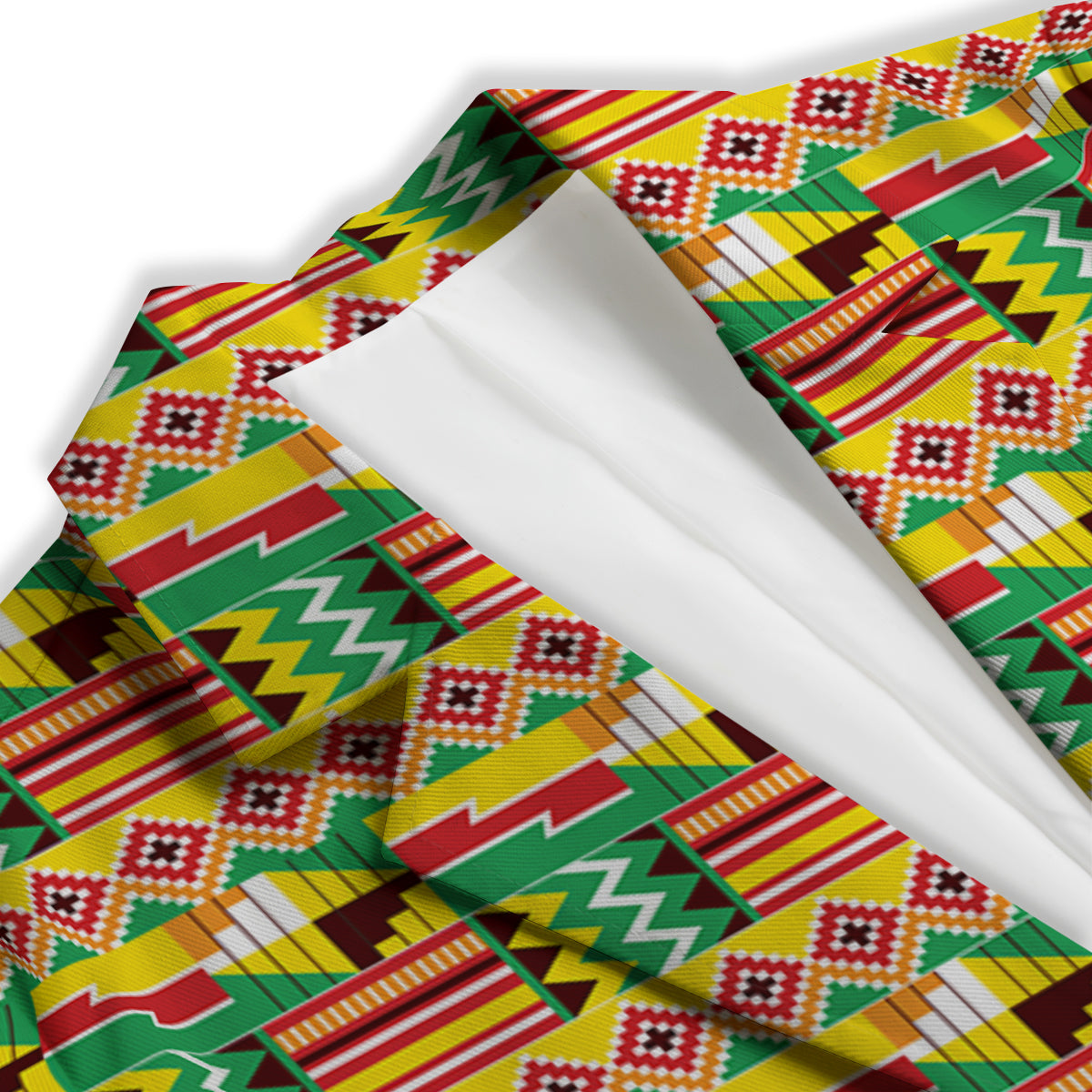 Kente Ashanti Print Pattern Women's Blazer-grizzshop