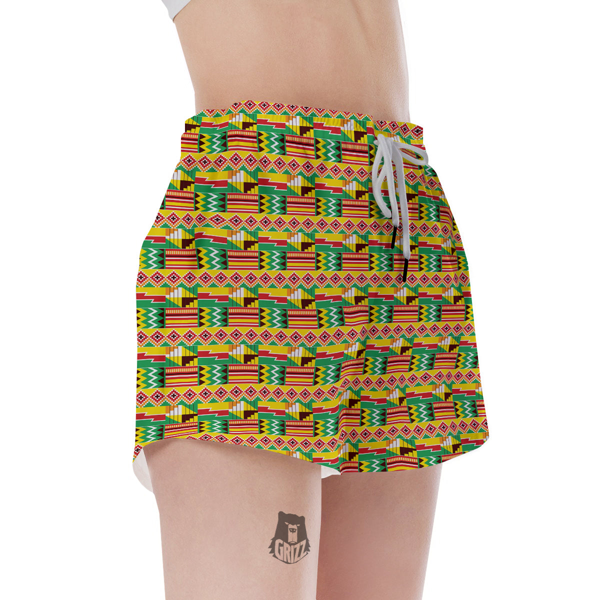 Kente Ashanti Print Pattern Women's Shorts-grizzshop