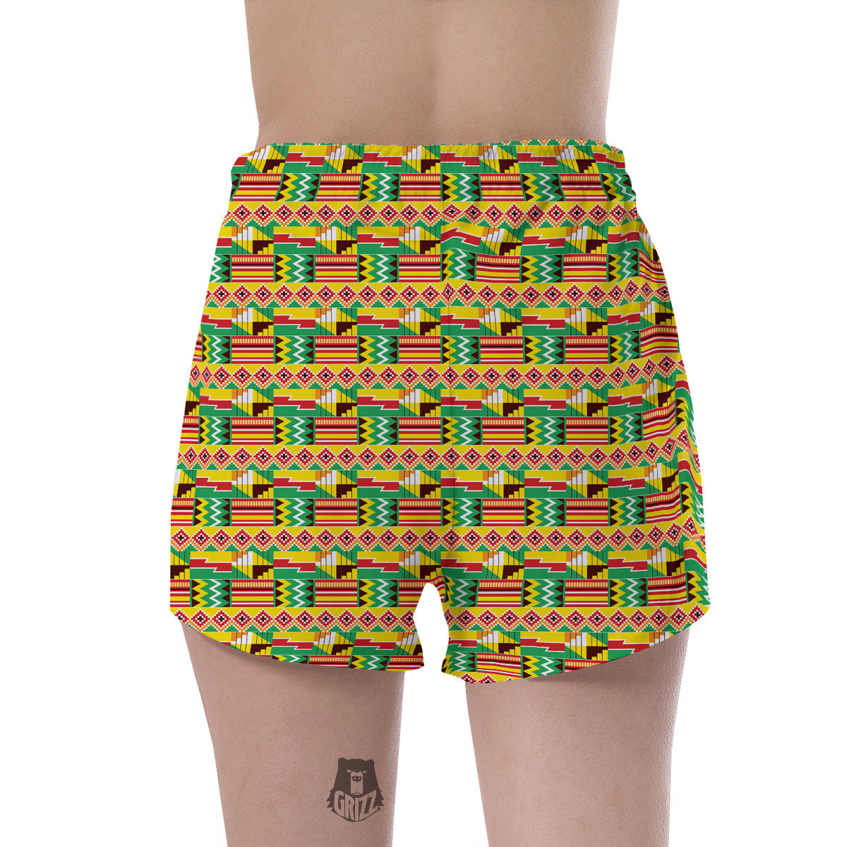 Kente Ashanti Print Pattern Women's Shorts-grizzshop