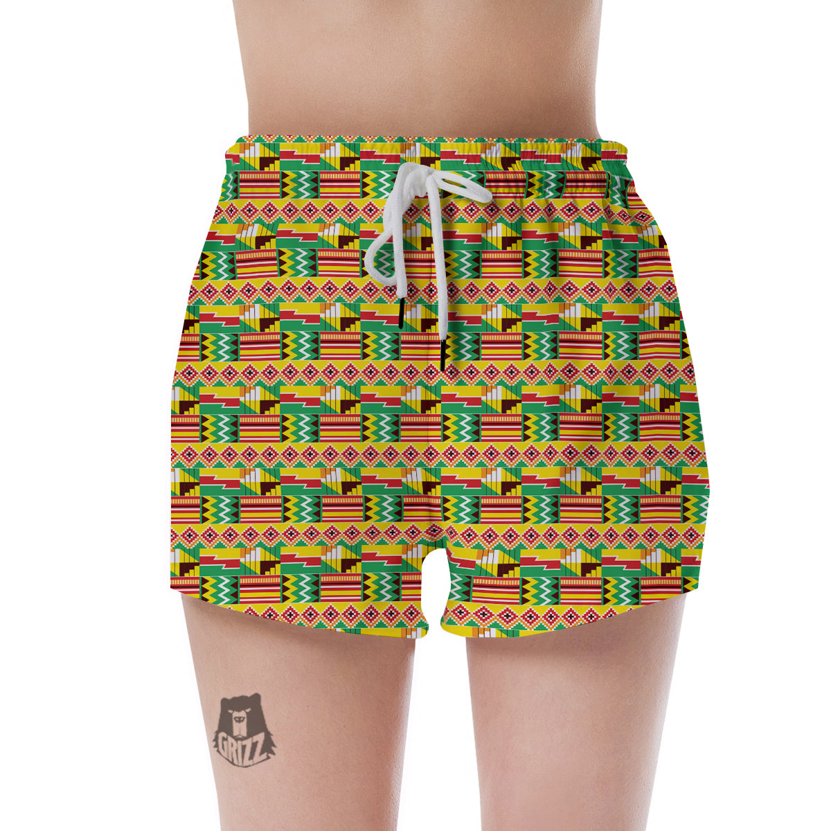 Kente Ashanti Print Pattern Women's Shorts-grizzshop