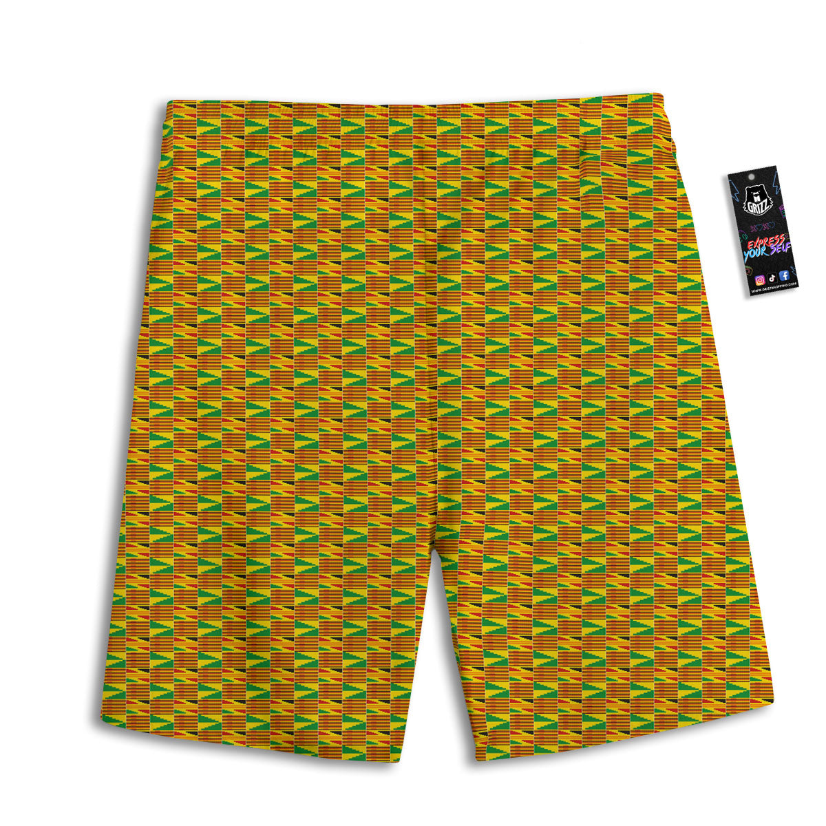 Kente Bonwire Print Pattern Men's Athletic Shorts
