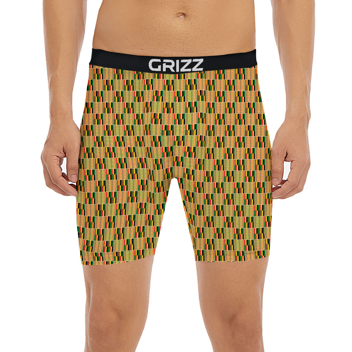Kente Ethnic Print Pattern Boxer Briefs-grizzshop