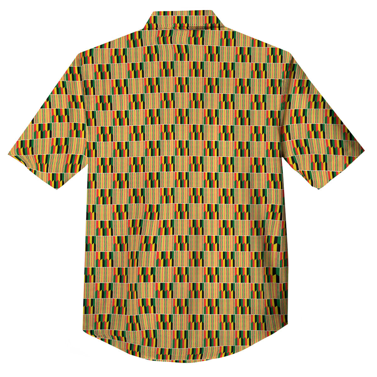 Kente Ethnic Print Pattern Button Up Shirt-grizzshop