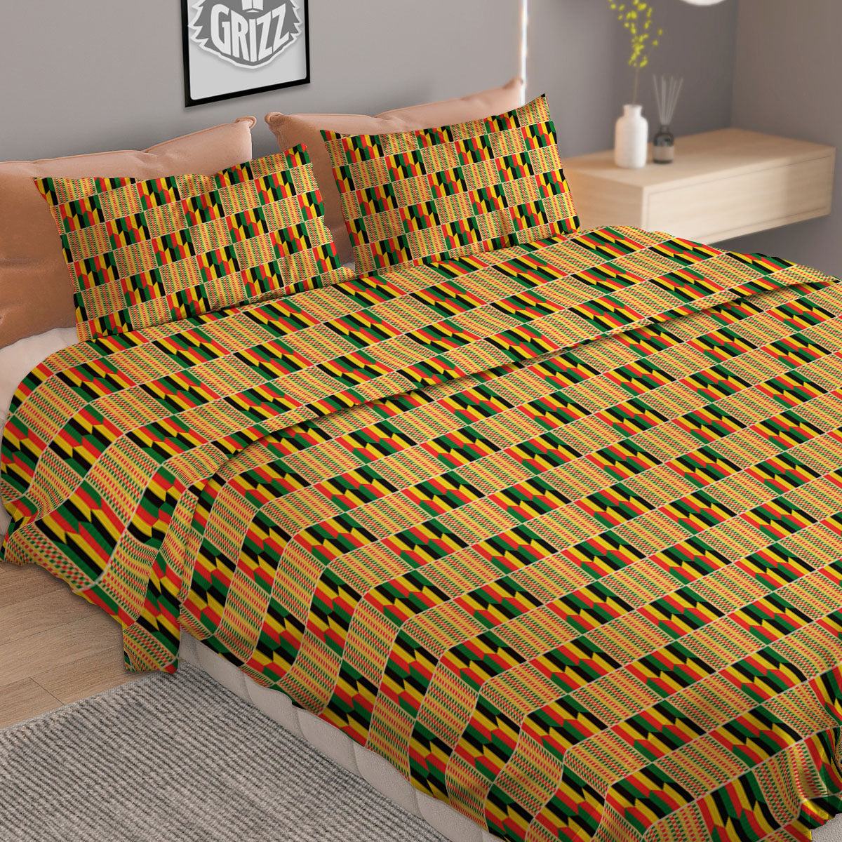 Kente Ethnic Print Pattern Duvet Cover Bedding Set