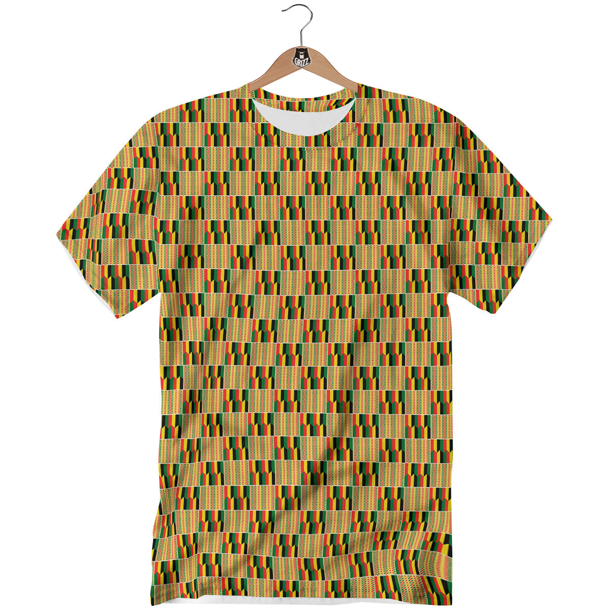 Kente Ethnic Print Pattern T-Shirt-grizzshop