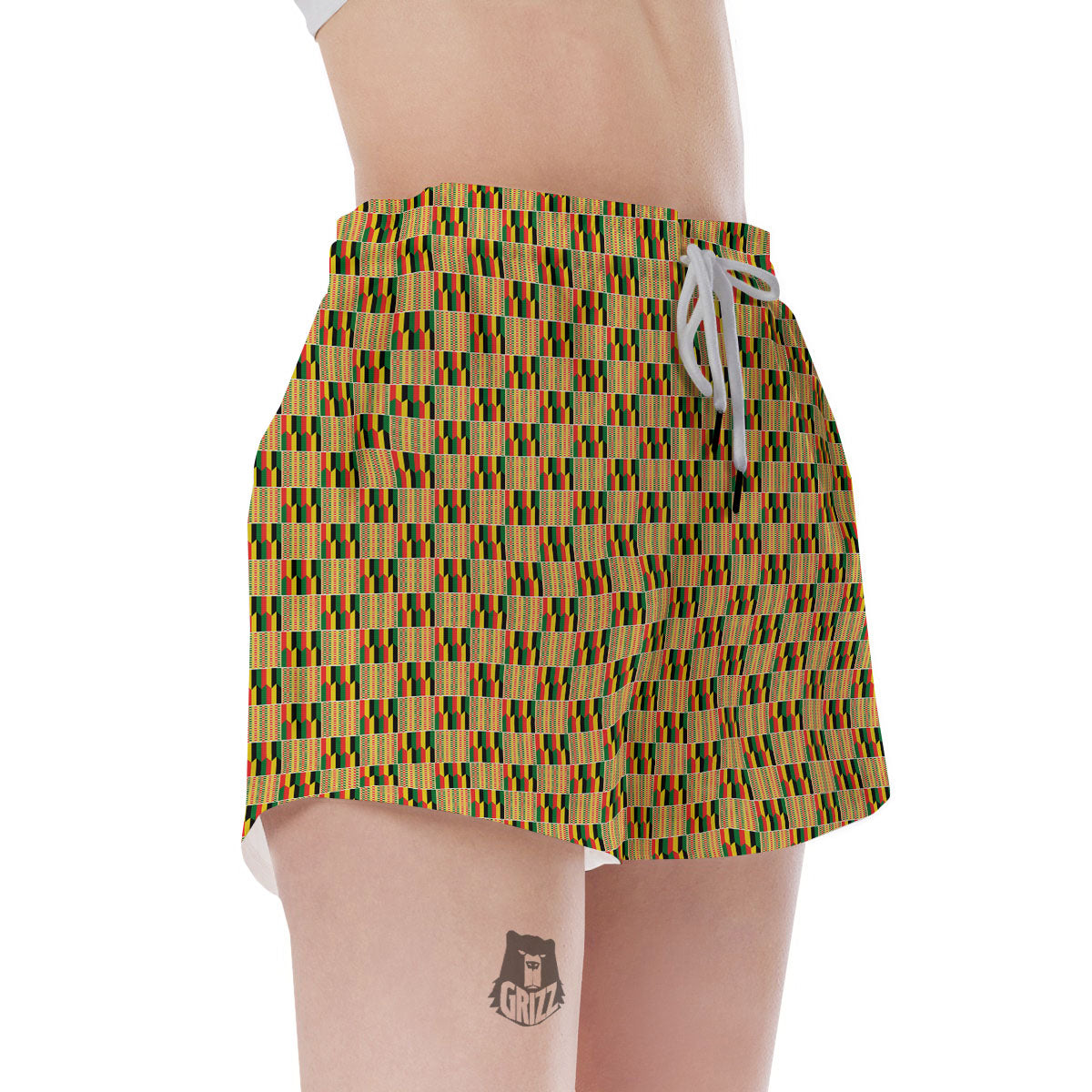 Kente Ethnic Print Pattern Women's Shorts-grizzshop