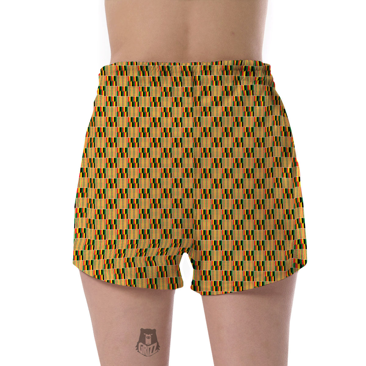 Kente Ethnic Print Pattern Women's Shorts-grizzshop