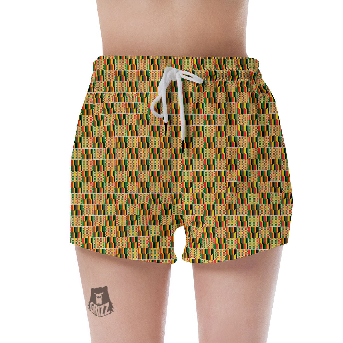 Kente Ethnic Print Pattern Women's Shorts-grizzshop