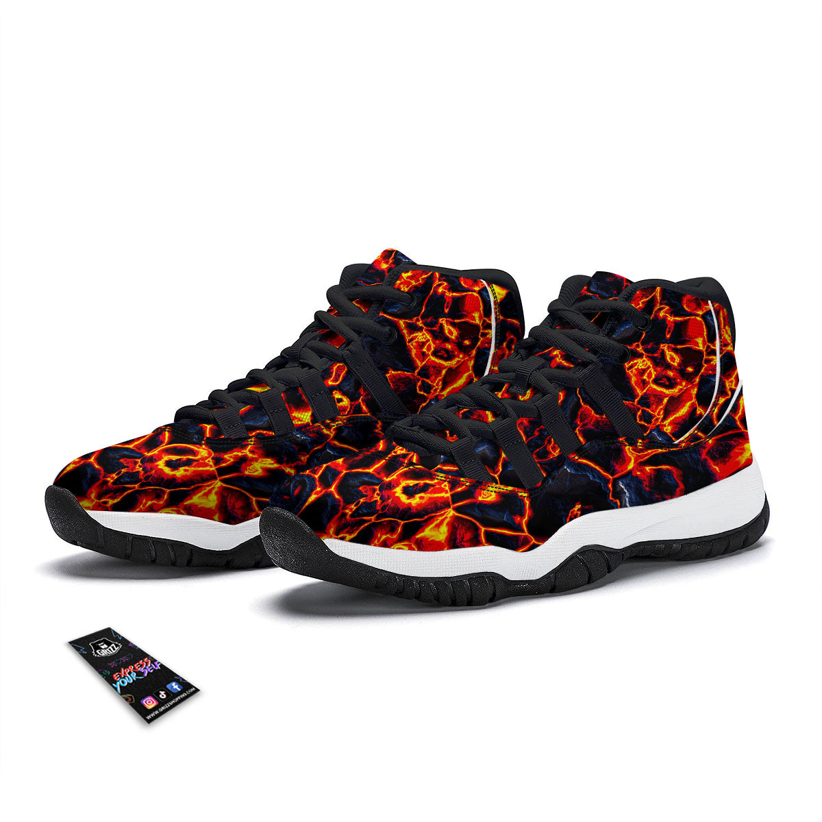Kente Ghana Print Pattern Black Bball Shoes-grizzshop