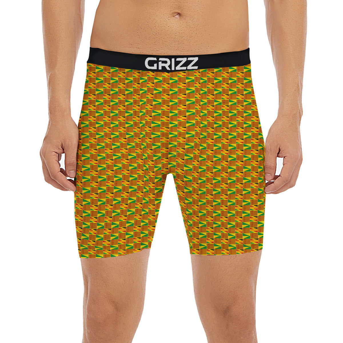 Kente Ghana Print Pattern Boxer Briefs-grizzshop