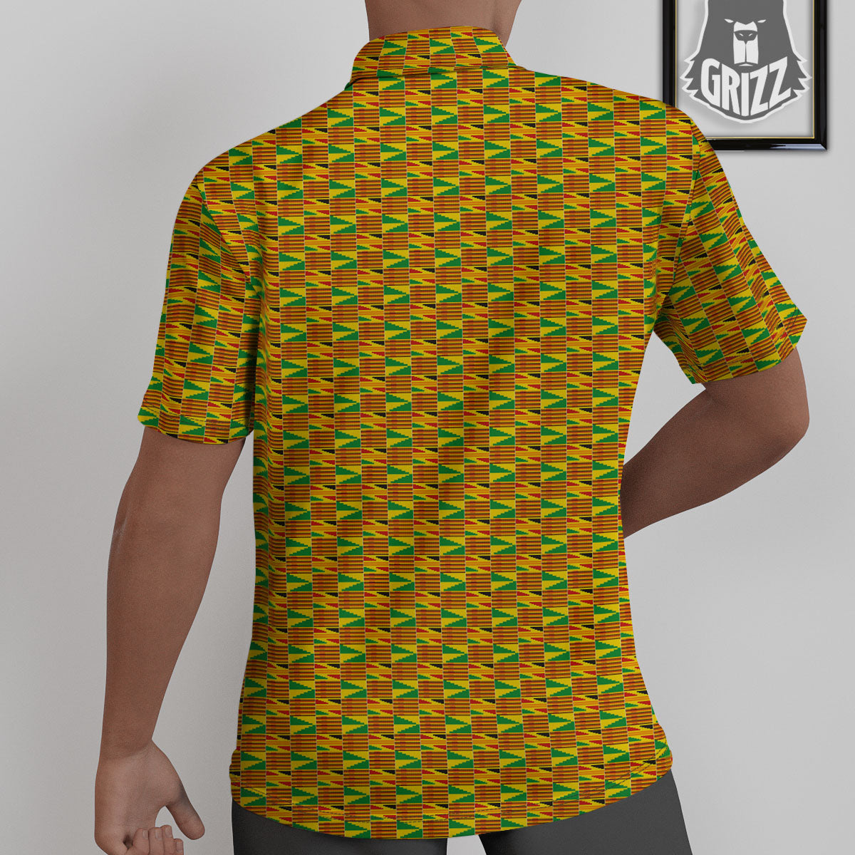 Kente Ghana Print Pattern Untucked Shirts-grizzshop