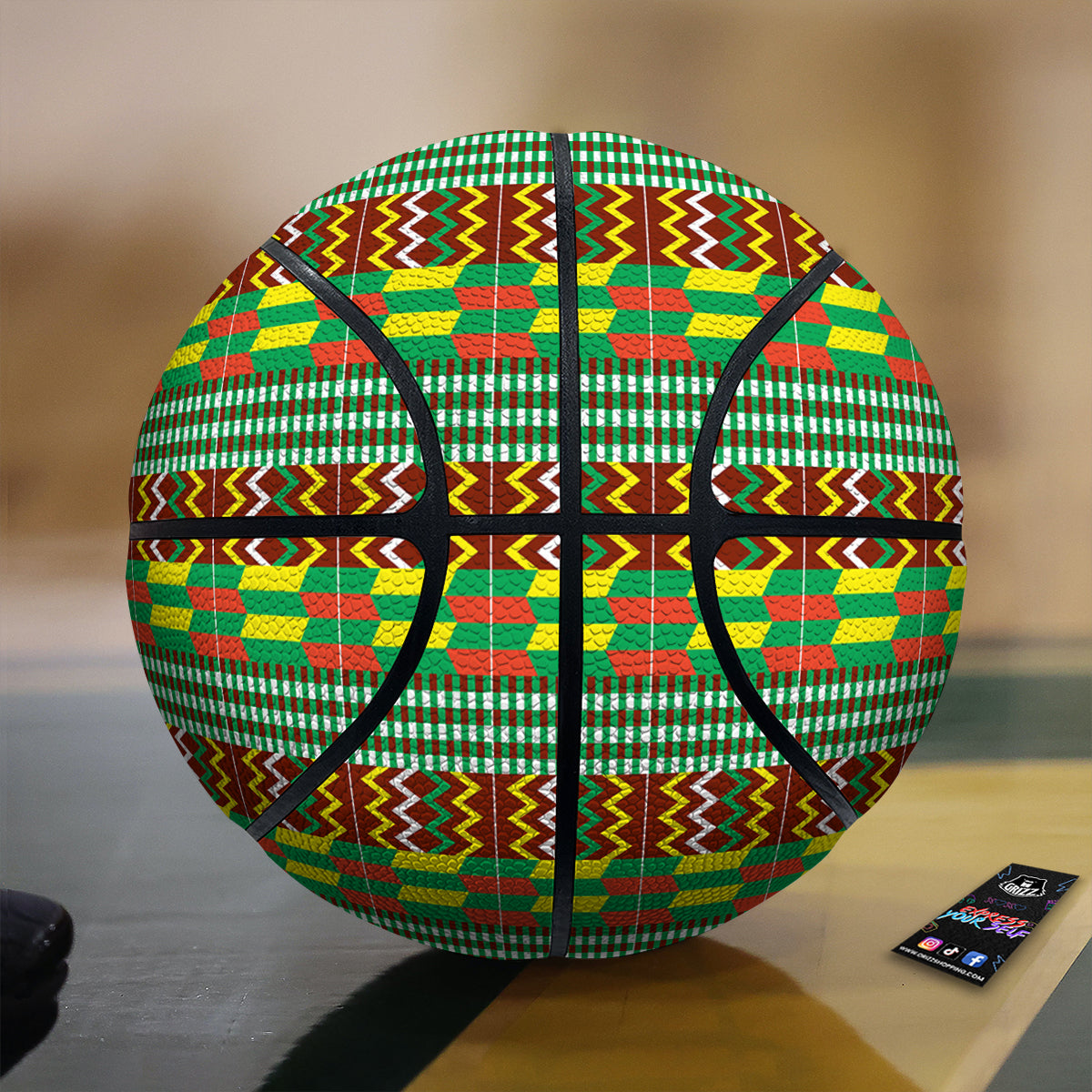 Kente Tribal West African Print Pattern Basketball