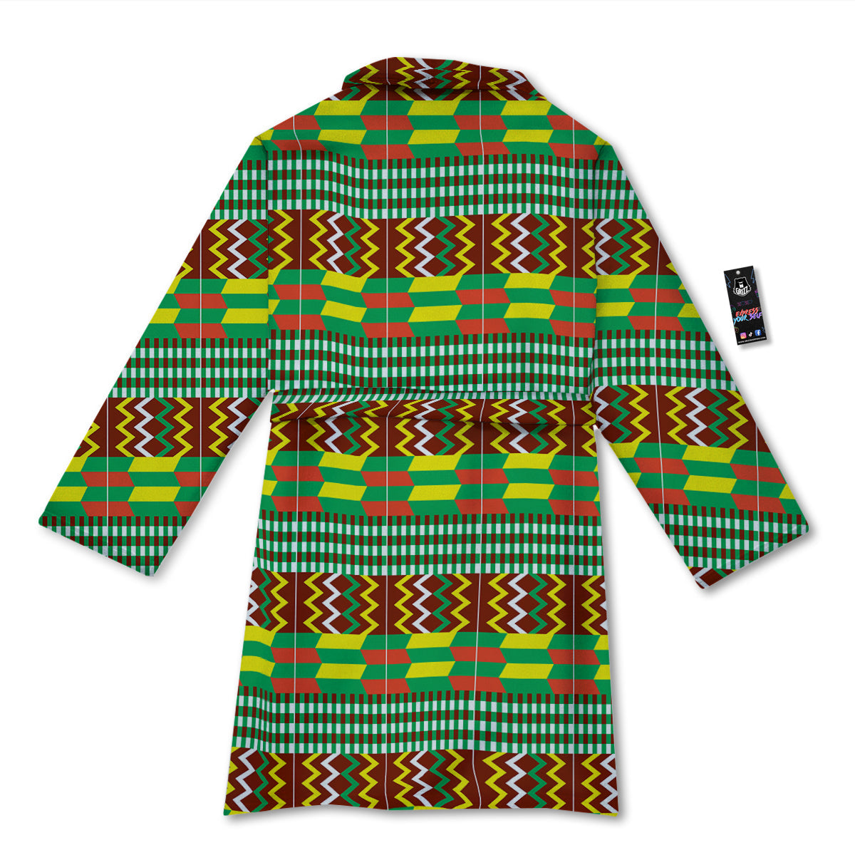 Kente Tribal West African Print Pattern Bathrobe-grizzshop