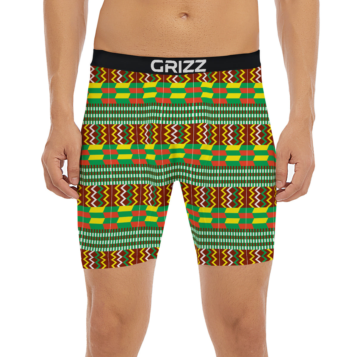 Kente Tribal West African Print Pattern Boxer Briefs-grizzshop