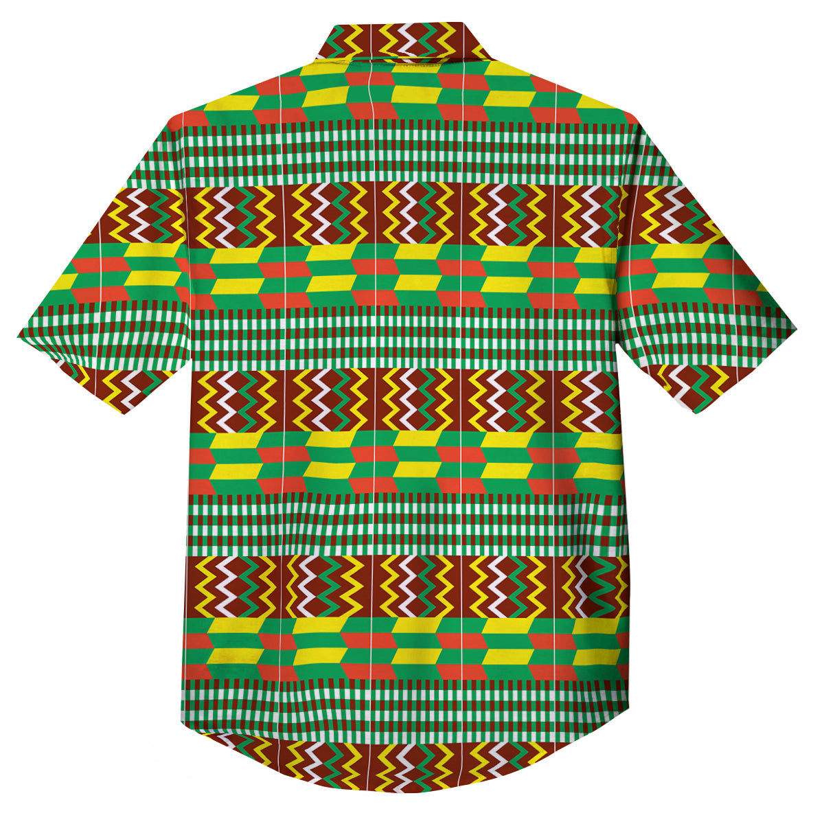 Kente Tribal West African Print Pattern Button Up Shirt-grizzshop