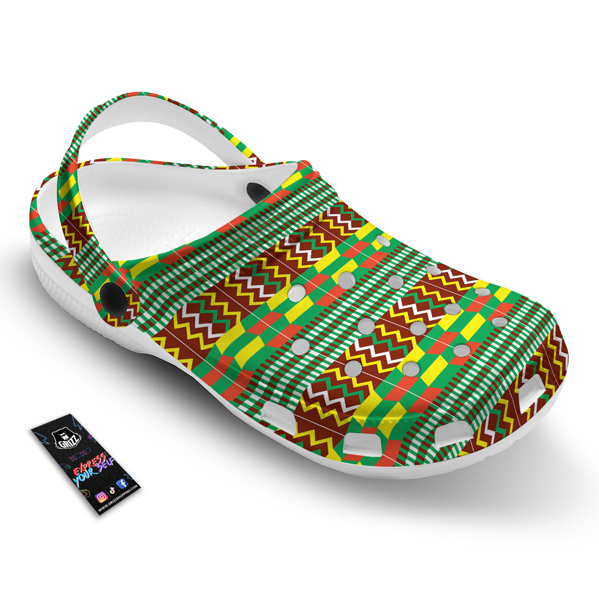 Kente Tribal West African Print Pattern Clog-grizzshop