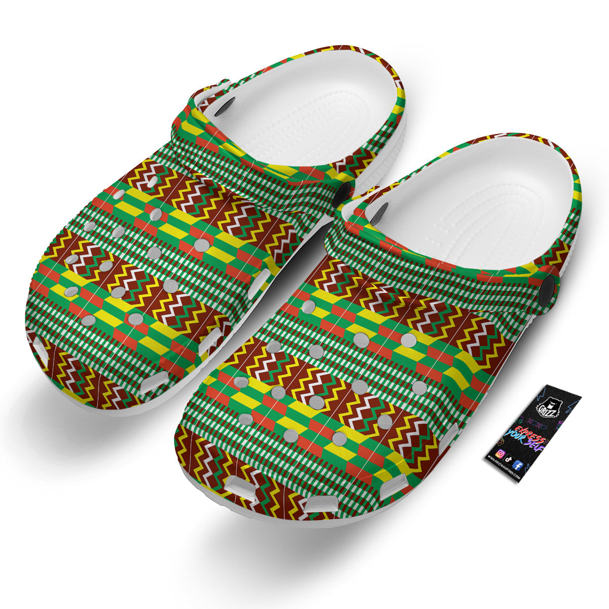 Kente Tribal West African Print Pattern Clog-grizzshop