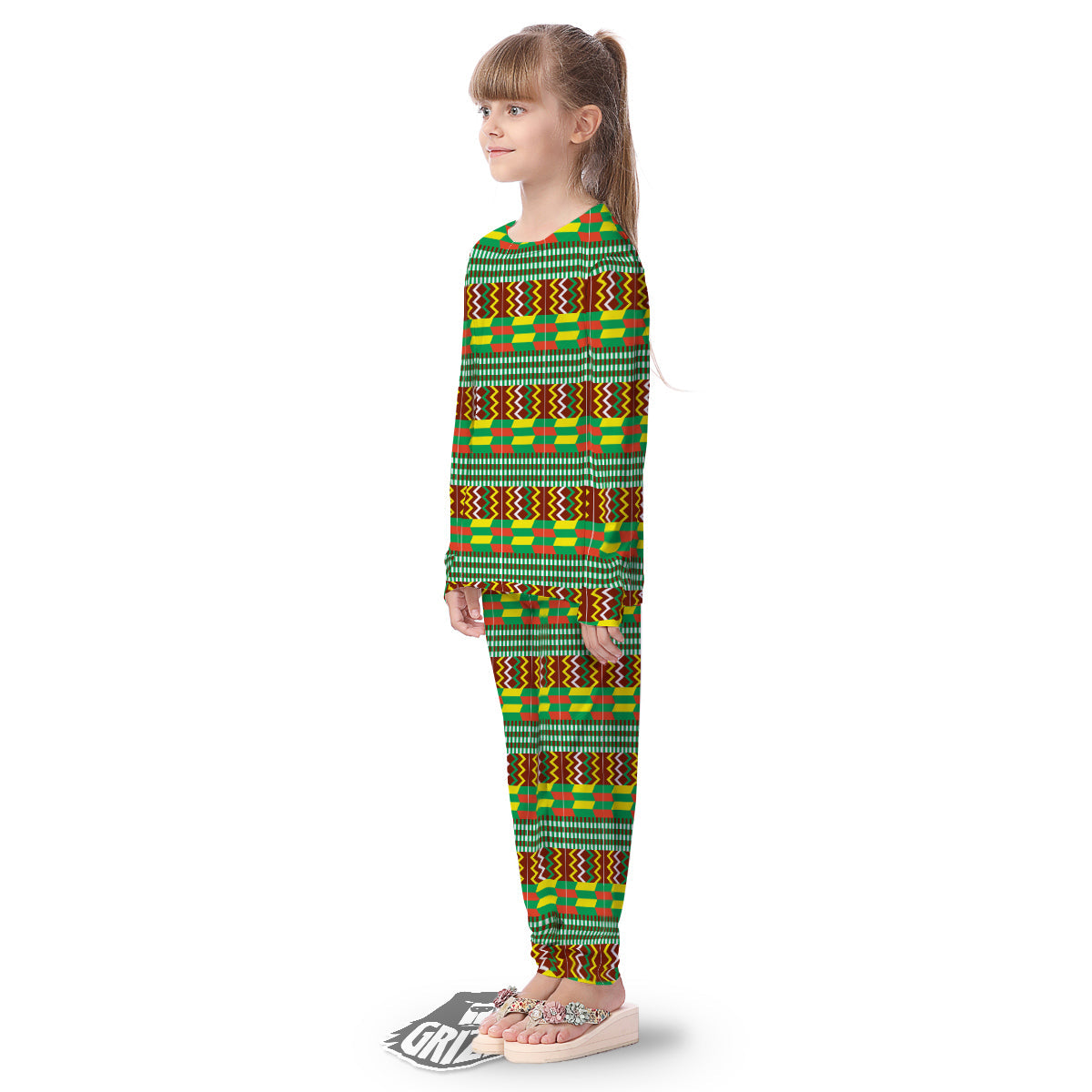 Kente Tribal West African Print Pattern Kid's Pajamas-grizzshop