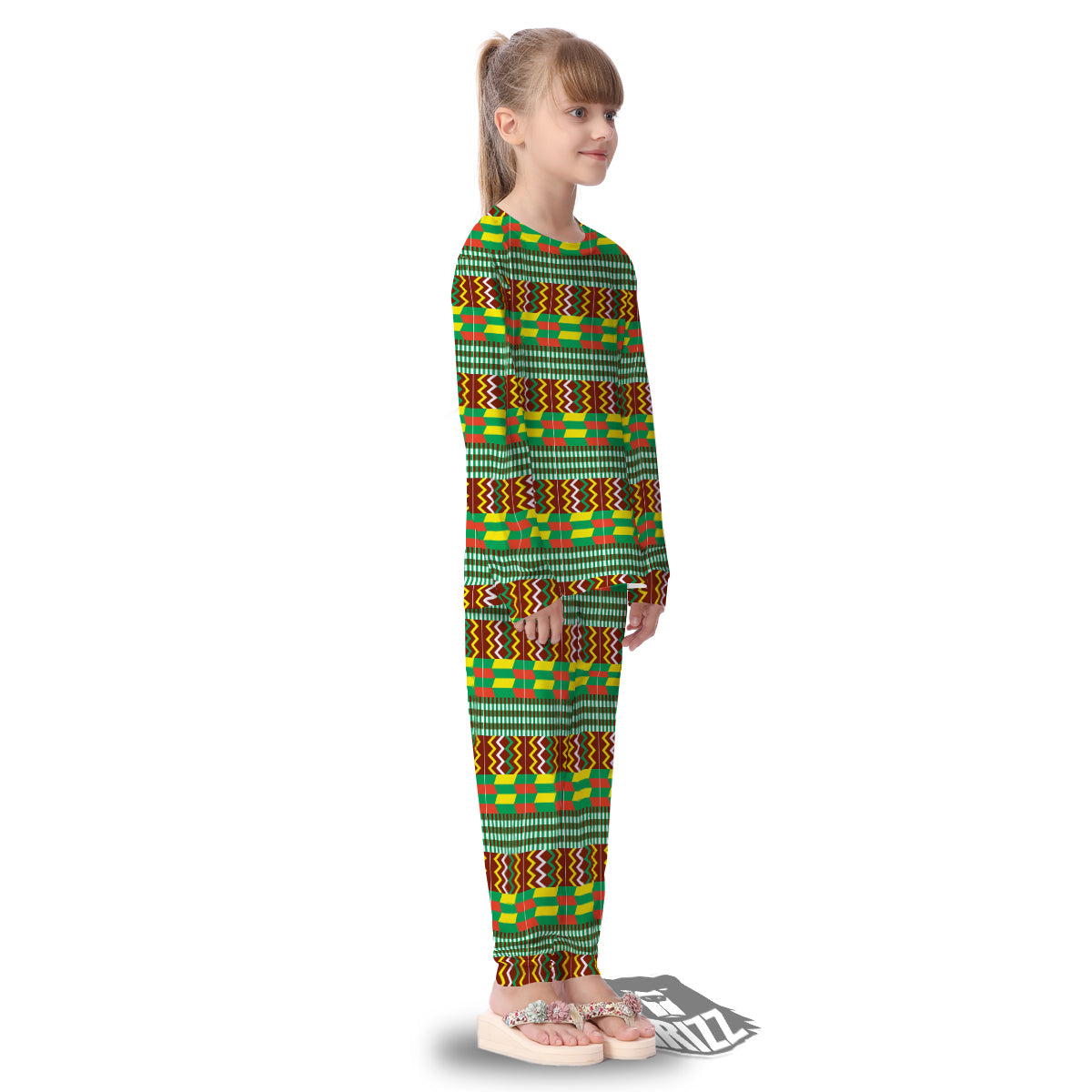Kente Tribal West African Print Pattern Kid's Pajamas-grizzshop