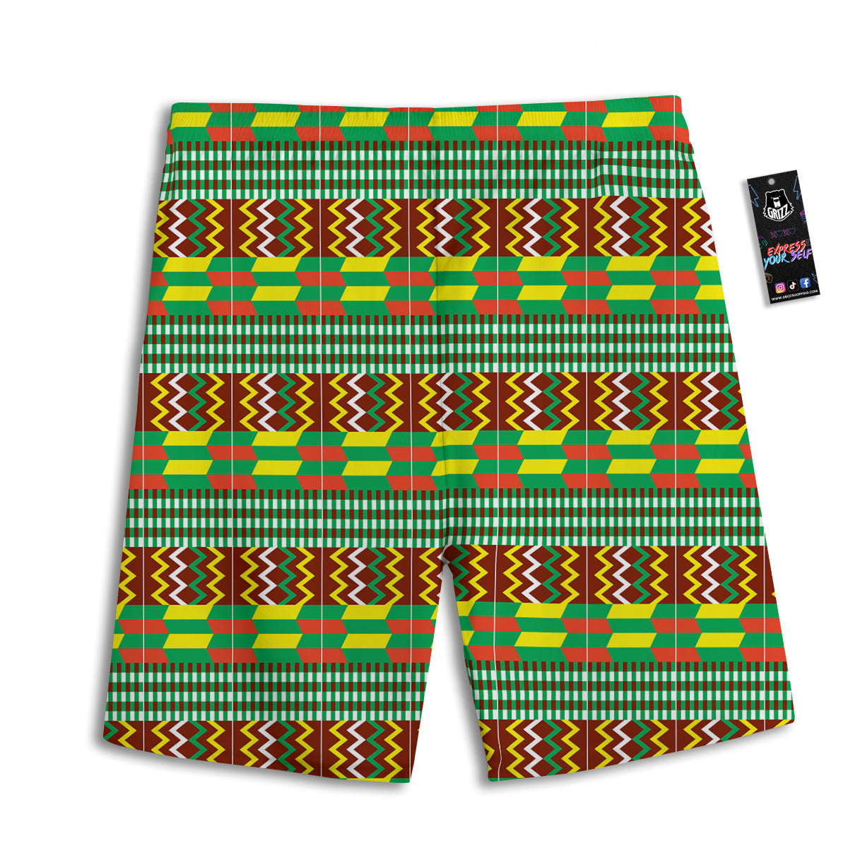 Kente Tribal West African Print Pattern Men's Athletic Shorts