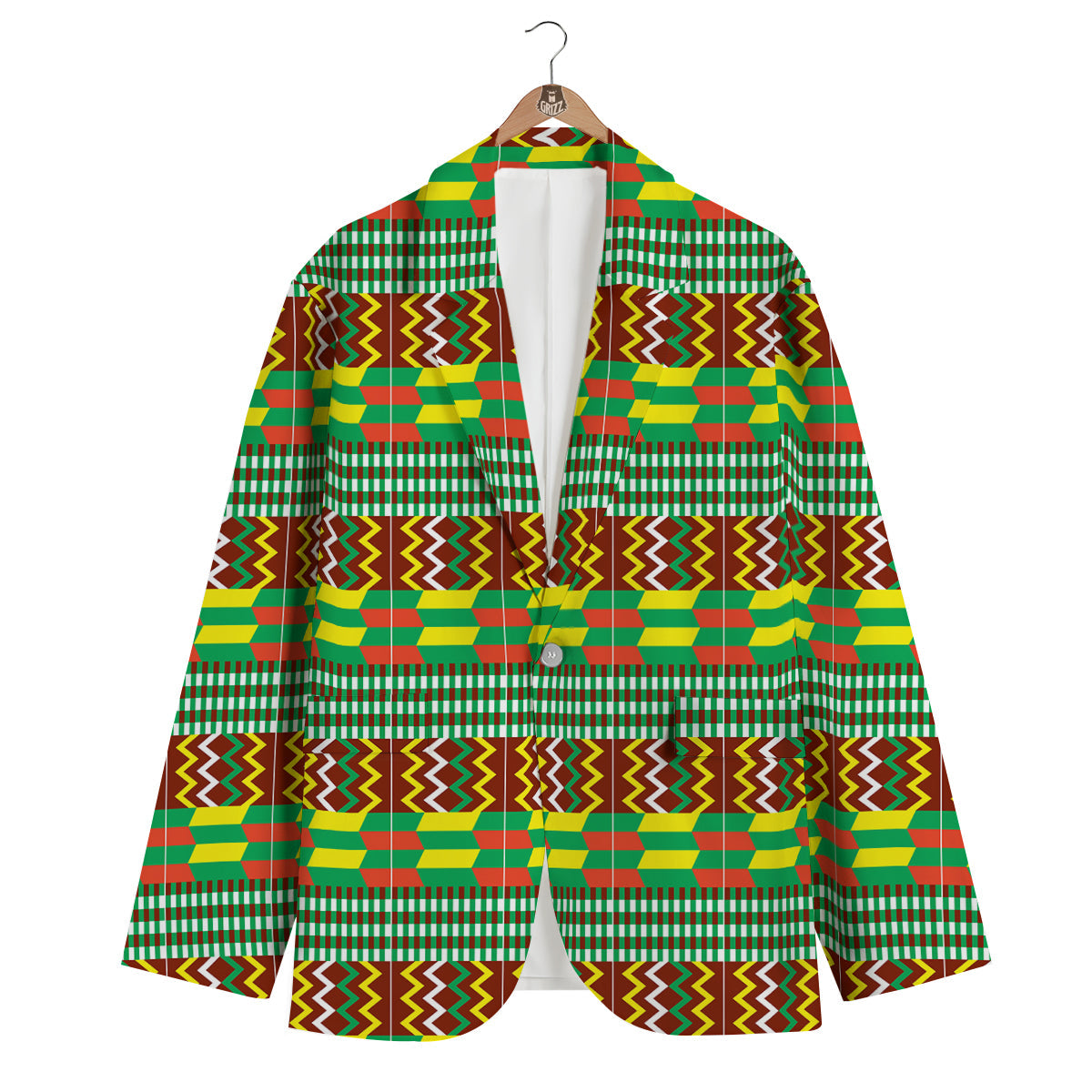 Kente Tribal West African Print Pattern Men's Blazer-grizzshop