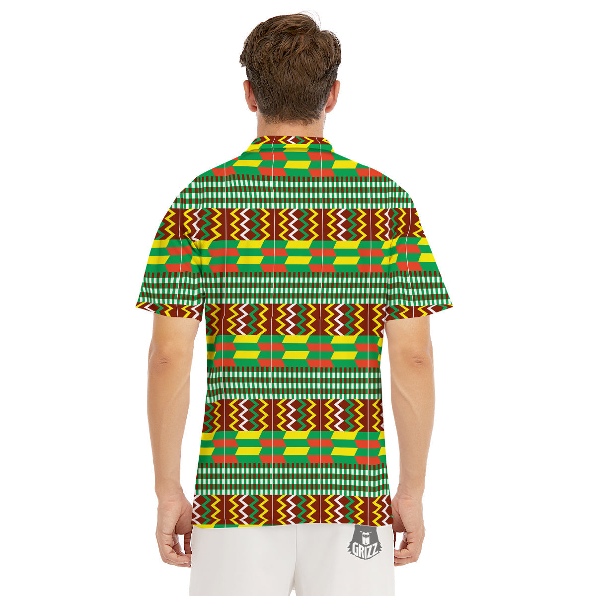 Kente Tribal West African Print Pattern Men's Golf Shirts-grizzshop