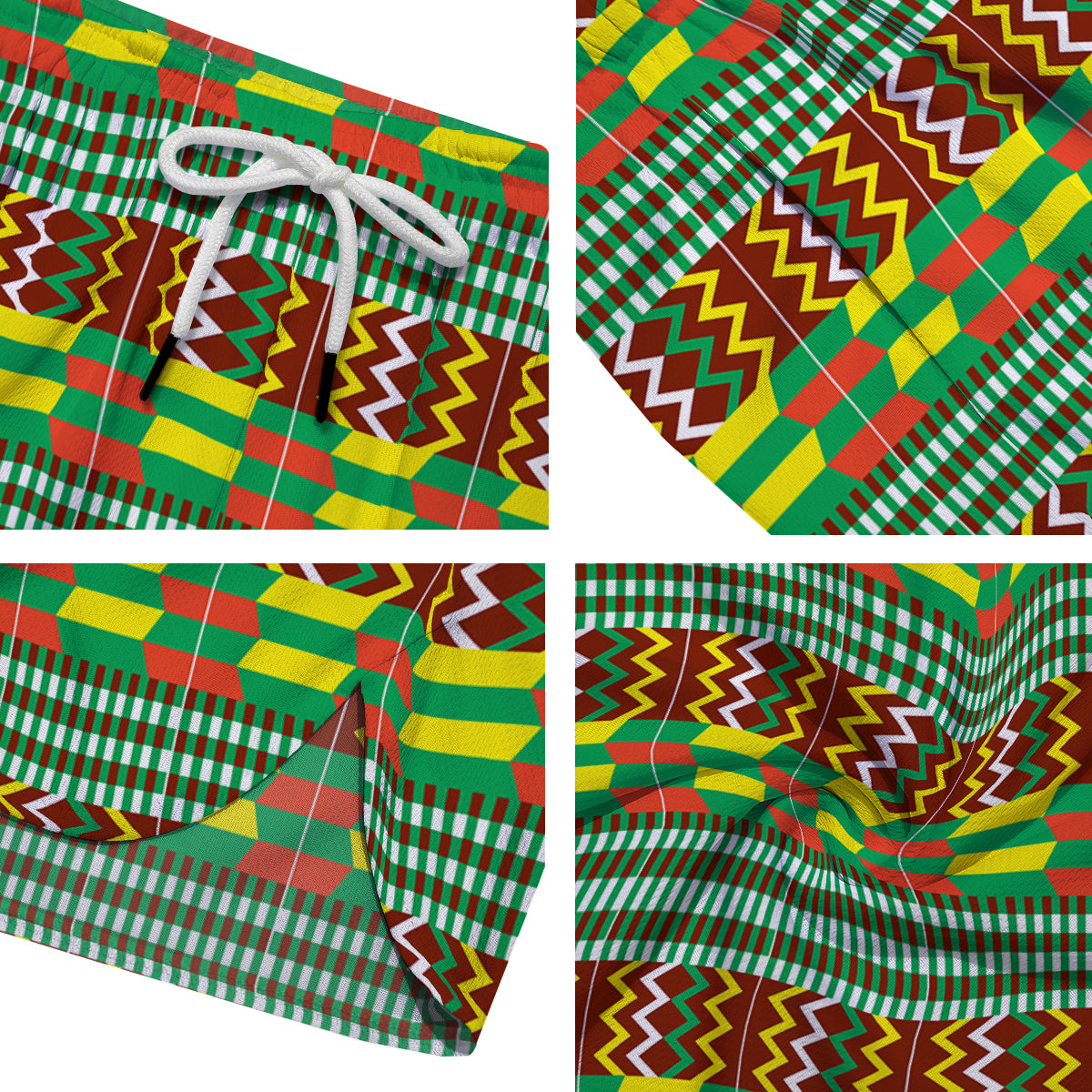 Kente Tribal West African Print Pattern Men's Running Shorts-grizzshop