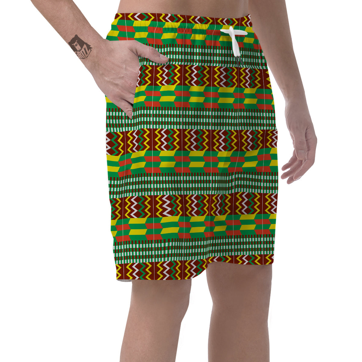 Kente Tribal West African Print Pattern Men's Shorts-grizzshop