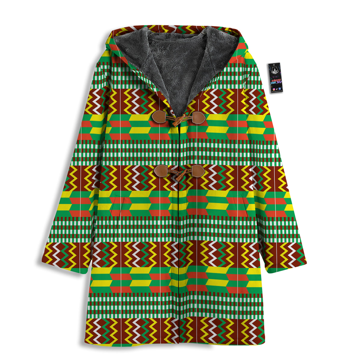 Kente Tribal West African Print Pattern Men's Windbreaker Jacket-grizzshop