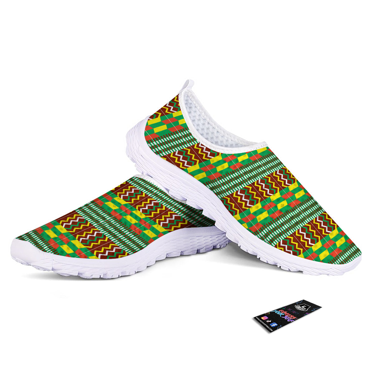 Kente Tribal West African Print Pattern Nurse Shoes-grizzshop
