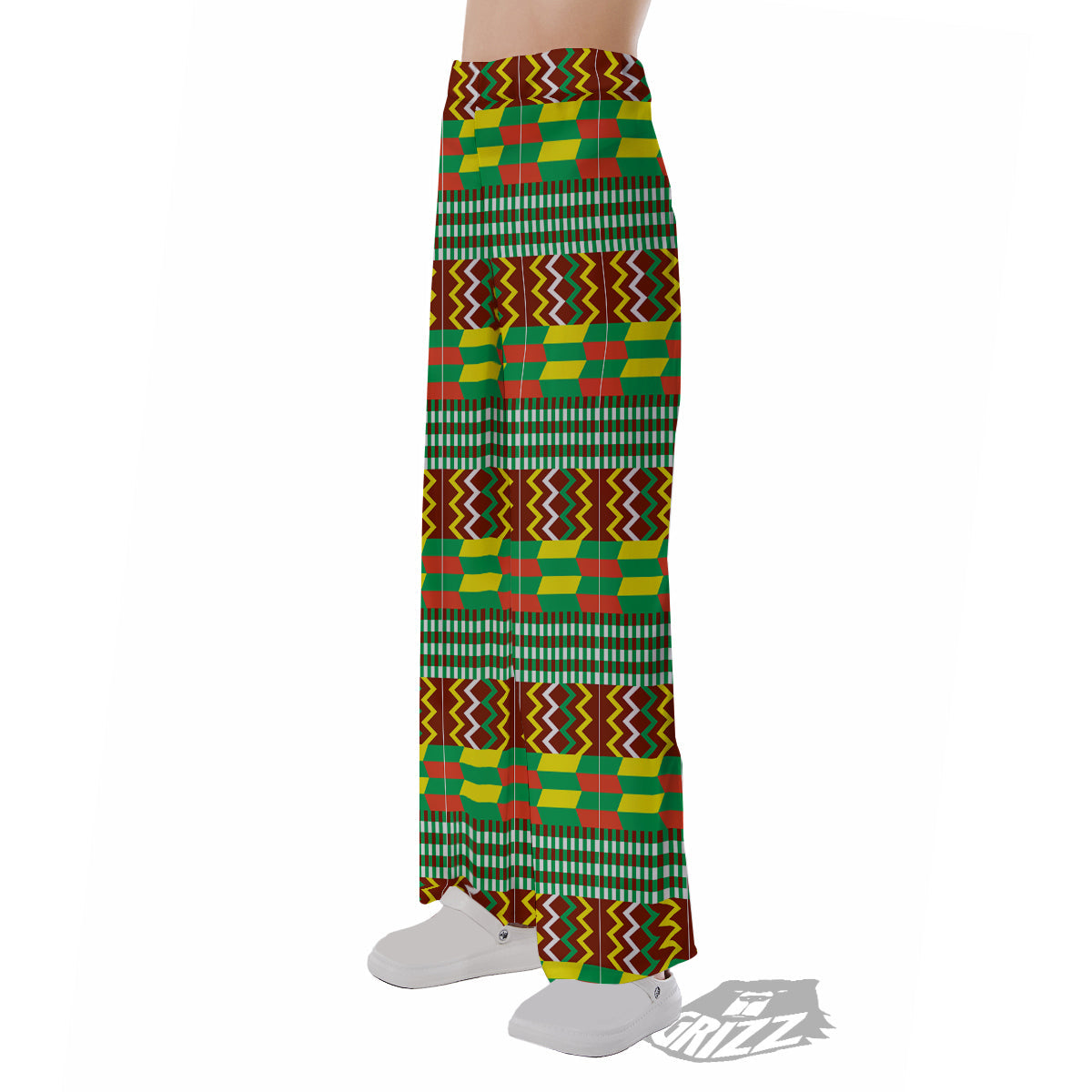 Kente Tribal West African Print Pattern Pajama Pants-grizzshop
