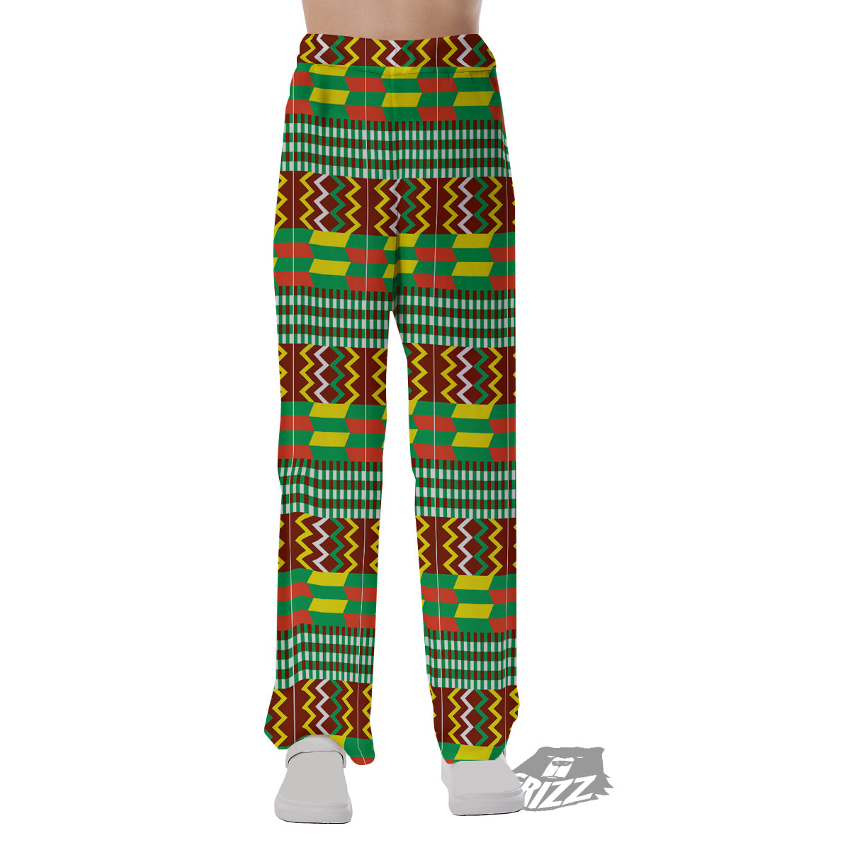 Kente Tribal West African Print Pattern Pajama Pants-grizzshop