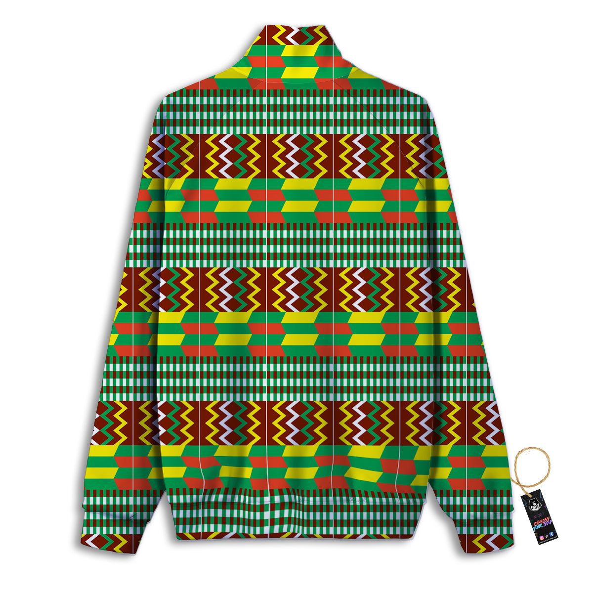 Kente Tribal West African Print Pattern Track Jacket-grizzshop