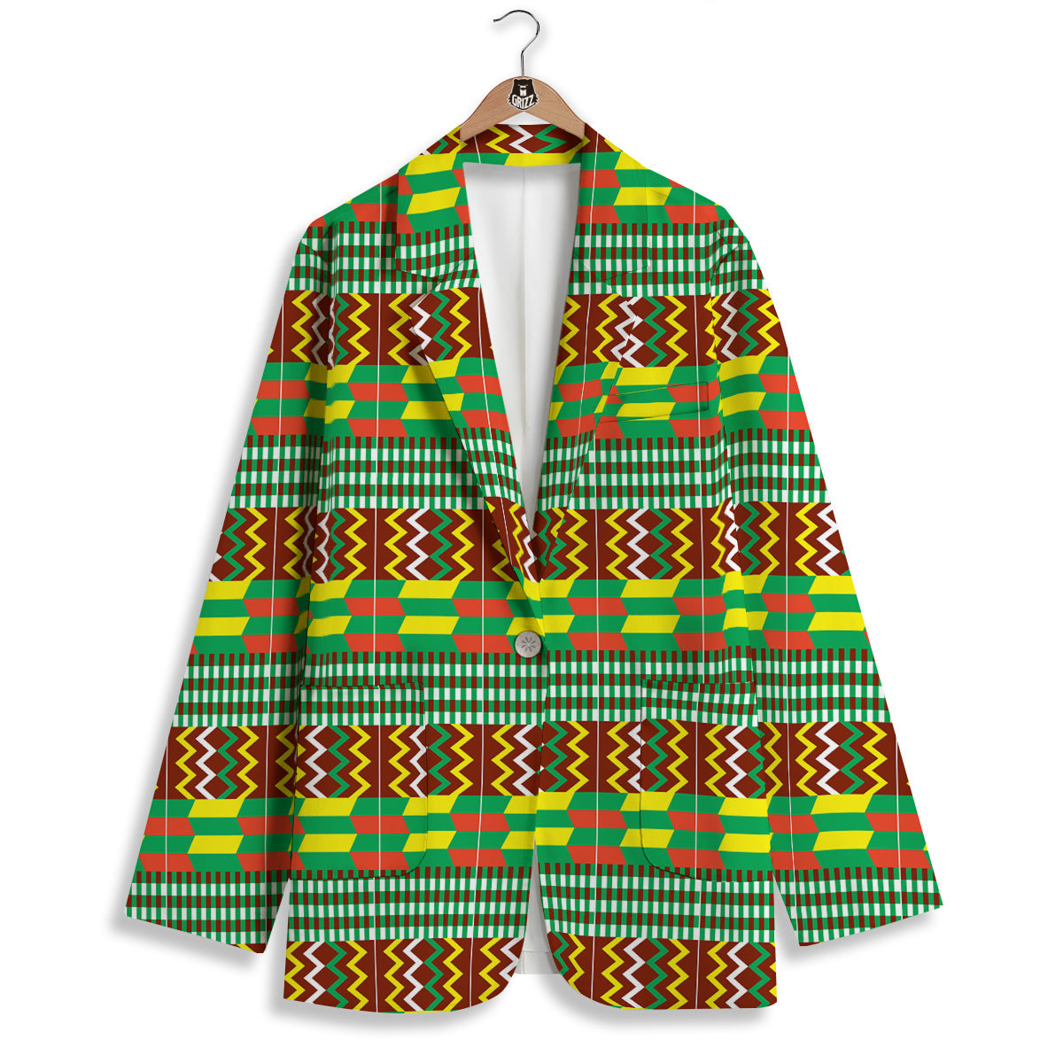 Kente Tribal West African Print Pattern Women's Blazer-grizzshop