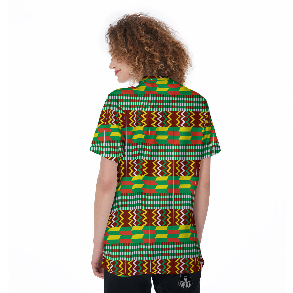 Kente Tribal West African Print Pattern Women's Golf Shirts-grizzshop