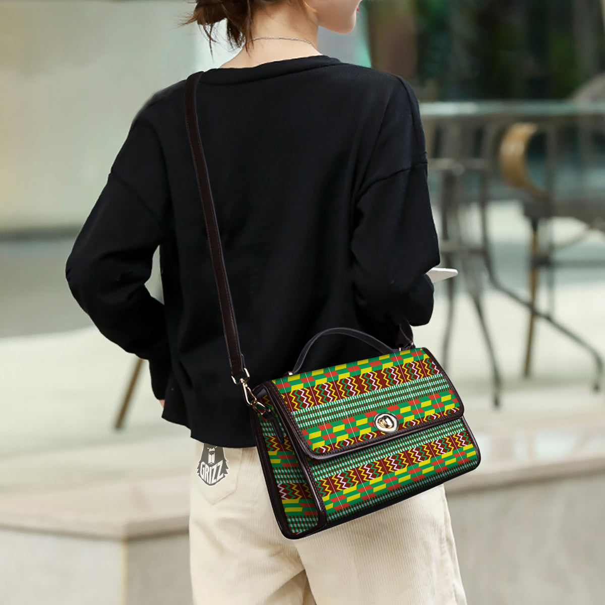 Kente Tribal West African Print Pattern Women's Satchel Bag-grizzshop