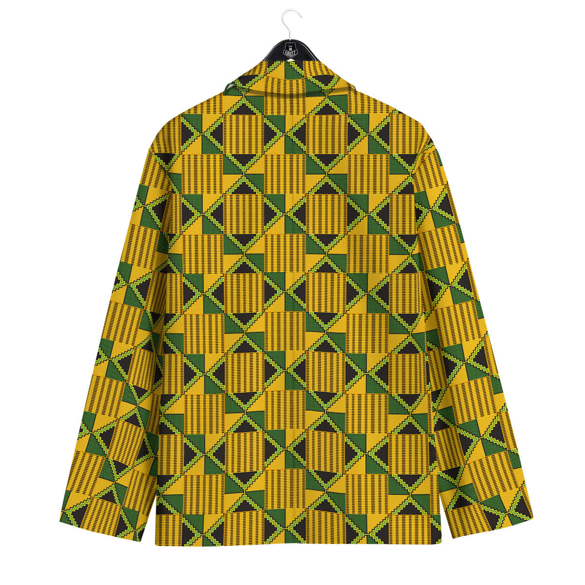Kente Yellow Print Pattern Men's Sport Coat-grizzshop