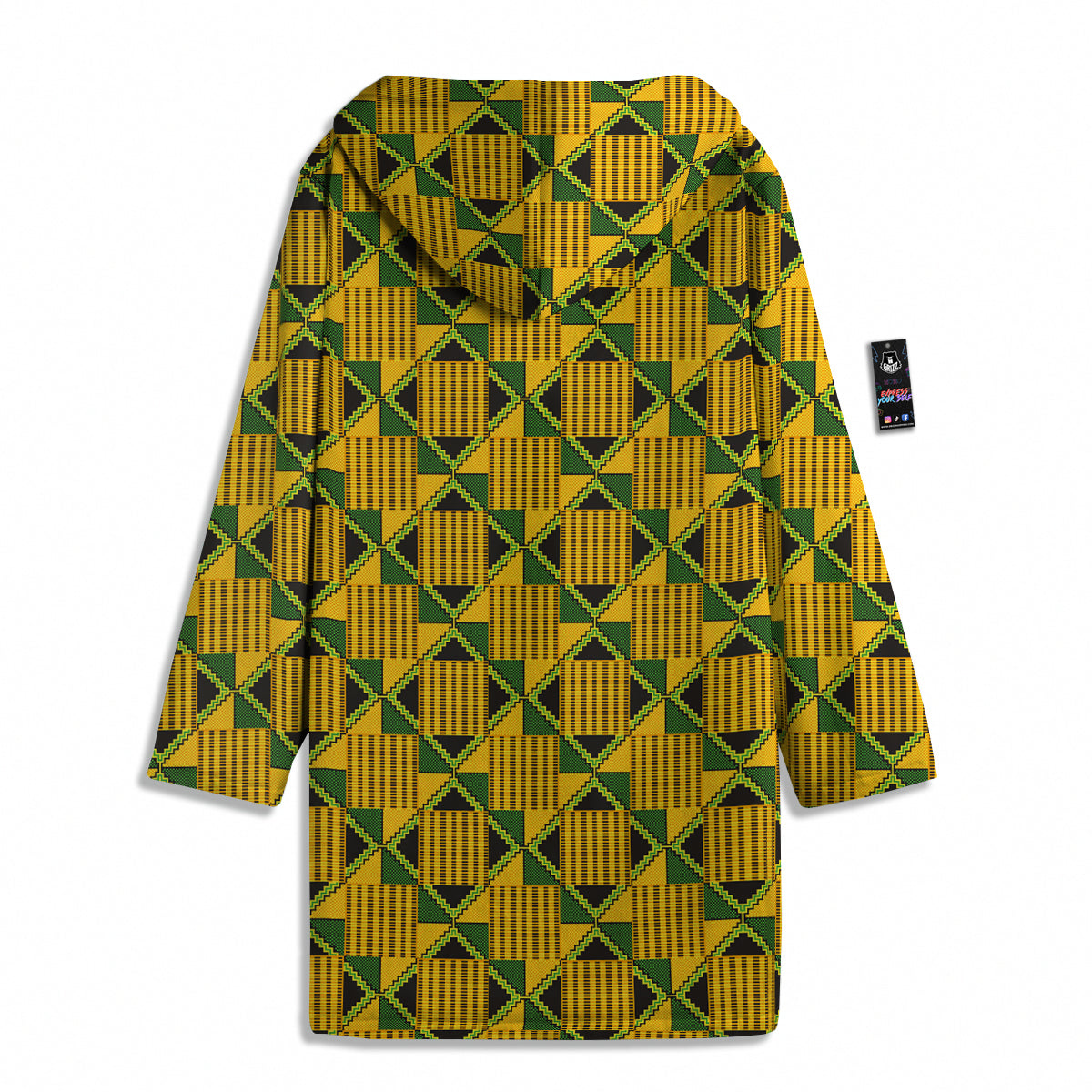 Kente Yellow Print Pattern Men's Windbreaker Jacket-grizzshop